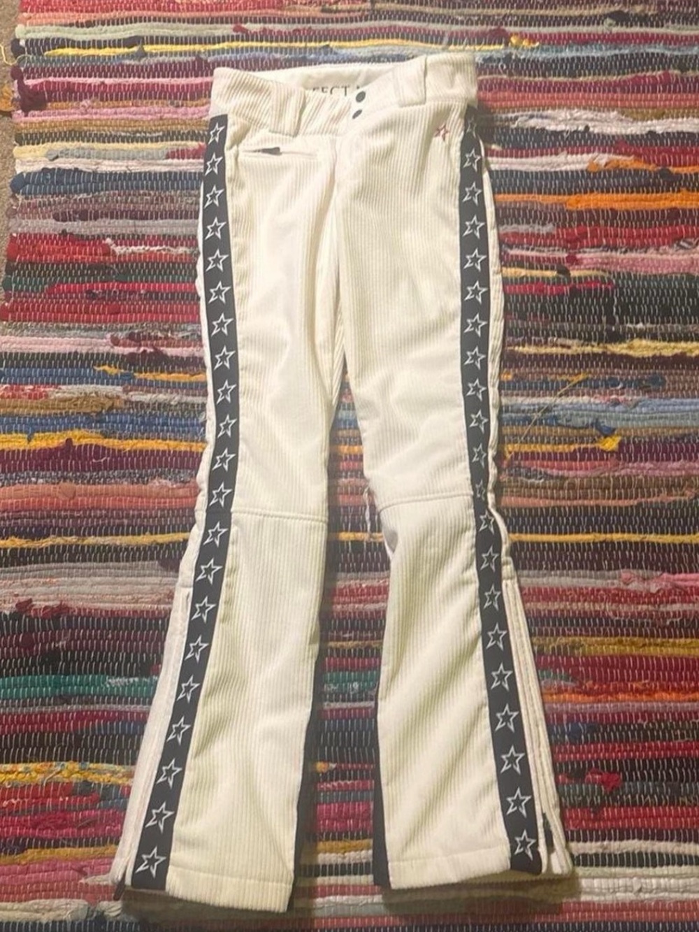 Perfect Moment Women's Flared Ski Pants with Black Star Side Stripe